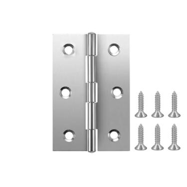 Imagem de Pacote com 12 dobradiças para porta de armário, 5 cm x 3,3 cm, prata