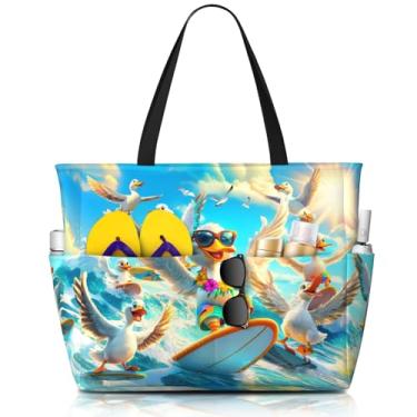 Imagem de Koctwin Bolsa grande de praia, impermeável, à prova de areia, leve, feminina, Beach-11, Large