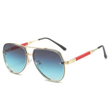 Imagem de HPIRME Óculos vintage femininos com lentes degradê e armação moderna (4)