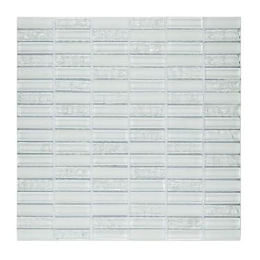 Imagem de Kit 1m² Pastilha de Vidro e Mesclada 30cm X 30cm Branco