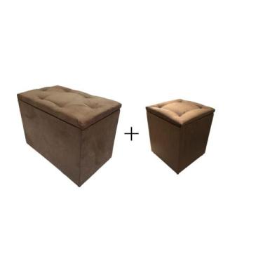 Imagem de Kit 2 Puff Báu Organizador Porta Brinquedos Decorativo - Mercadão dos 