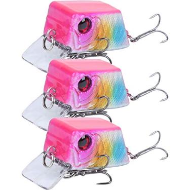 Imagem de 3 pçs cubo mini isca artificial peixe isca ferramenta de pesca com ganchos afiados (4#)