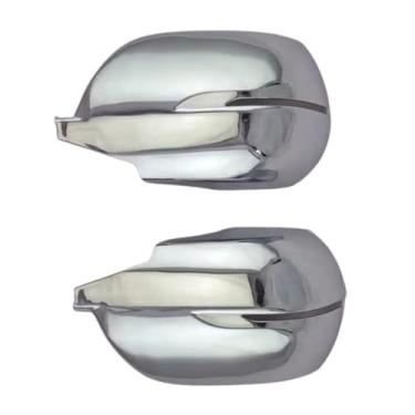 Imagem de TOTMOX Capa para espelho retrovisor lateral capa para espelho retrovisor com fibra de carbono/cromado prata exterior tampa do espelho retrovisor compatível com Honda CRV CR-V 2017-2021