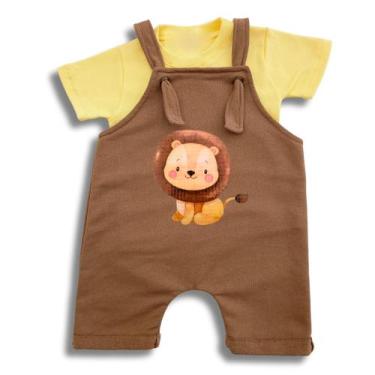 Imagem de Roupa de Bebê Conjunto Jardineira e Camiseta infantil Confortável Meni