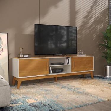Imagem de Rack para Tv Até 65 Polegadas 2 Portas com Puxador em Madeira Maciça T