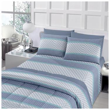 Imagem de Jogo de Cama Solteiro 3 Peças 100% Algodão Santista Royal Berlin Indigo