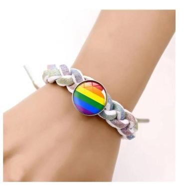 Imagem de Pulseira De Corda Trançada Do Orgulho Gay, Lgbtq Arco-Íris