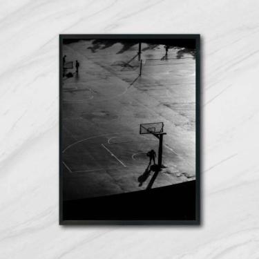Imagem de Quadro Fotografia Quadra De Basquete 33X24Cm - Moldura Preta
