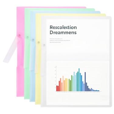 Imagem de PATIKIL Pacote com 5 capas de relatório transparentes com clipe giratório, pastas de apresentação frontais de 30 x 23 cm, fichário de documentos com capacidade de 100 folhas para projetos de