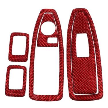 Imagem de TUCKBOLD Tampa de acabamento de painel de interruptor de elevação de janela para BMW X1 2016-2022 Botão de controle de janela de porta de carro dianteiro traseiro acessórios interiores fibra de