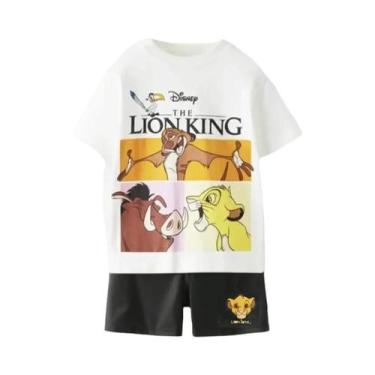 Imagem de Conjunto De Camiseta E Shorts Infantil Do Rei Leão, Roupa Esportiva Ca