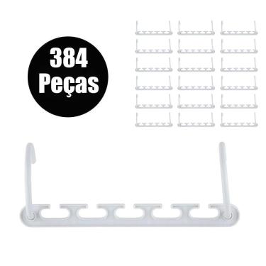 Imagem de Suporte Organizador Para Cabide 384 Peças Compacto Armario Roupas Guarda Roupa