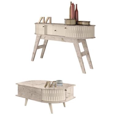 Imagem de Aparador E Mesa De Centro Montreal Calacata Off White