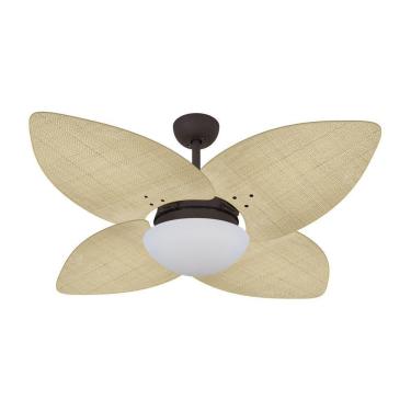 Imagem de Ventilador De Teto Dormamu Marrom Texturizado 4 Pás Palmae Natural 220V