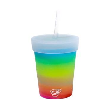 Imagem de Silipint Copo de silicone de 227 g com canudo e tampa – inquebrável, livre de BPA, não tóxico, máquina de lavar louça, micro-ondas, copo seguro para congelador – Copos reutilizáveis para suco