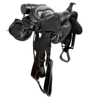 Imagem de Sela Quarto de Milha SV12002 - Preta - Selaria Vertentes