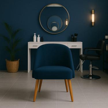 Imagem de Banqueta Poltrona Lua Marinho Para Recepção Atendimento Penteadeira