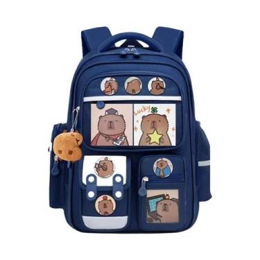 Imagem de Mochila Escolar Impermeável De Grande Capacidade Com Design De Capivar