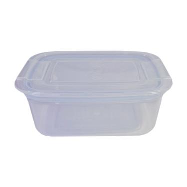 Imagem de Pote Plástico Com Tampa Hermético Marmita Retangular 2 Litros