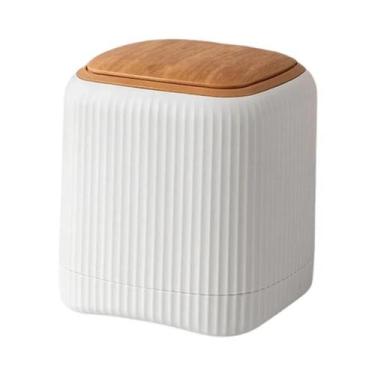 Imagem de Lixeira De Mesa Com Tampa De Duplo Compartimento, Organizador De Lixo 