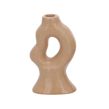 Imagem de Castiçal Em Cerâmica Marrom 17,5X10,5X6,5Cm 19144-G Mart