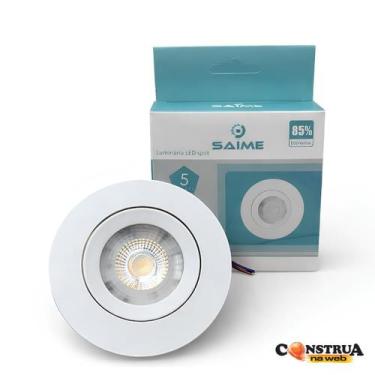 Imagem de Kit 5 Spot Led Embutir Redondo 5w Saime Branco Quente 3000k Bivolt