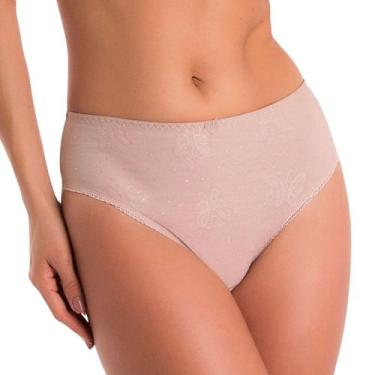 Imagem de Calcinha Tradicional Cintura Alta Borboletas Duloren 129547, EG, Bege