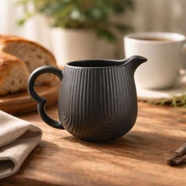 Imagem de Cremeira De Cerâmica Oásis Preta 300ml P/ Creme E Molhos - Hauskraft