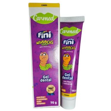 Imagem de Gel Dental Minhocas Azedinhas Sabor Maçã Verde Fini Carmed Cimed 70g