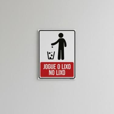 Imagem de Placa Acm Jogue Lixo No Lixo Desenho 18X23 - Sinalizo
