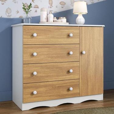 Imagem de Cômoda Infantil 95cm 1 Porta e 4 Gavetas Realeza Multimóveis MP4454, B