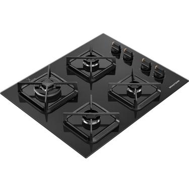 Imagem de Cooktop 4 Bocas A Gás Ferro Fundido Chamas BDS62AE Brastemp Preto Bivolt