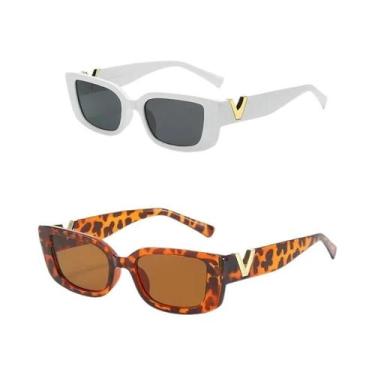 Imagem de Óculos de sol retangulares retrô feminino, moldura pequena, Brand Desi