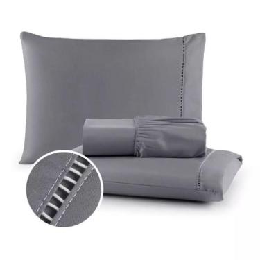 Imagem de Lençol Queen 3 Peças 100% Algodão Percal 200 Fios - gaby enxovais, Cin