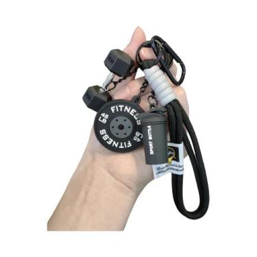 Imagem de Chaveiro De Silicone Para Academia Com Anilha De Peso E Halteres  Pres