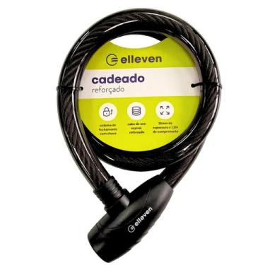 Imagem de Cadeado de Aço 120cm x 25mm com Chave Elleven para Bicicleta Moto Pati