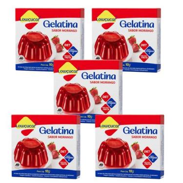 Imagem de Kit Gelatina Morango Zero Açúcar - Lowçucar 5 Unidades 10g - Lowçúcar