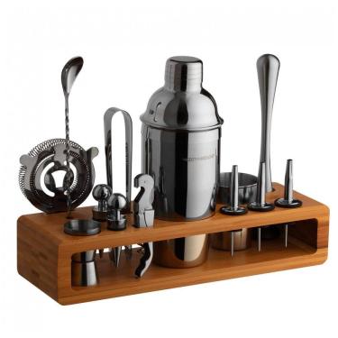 Imagem de Mixology Bartender Kit Bn Profissional 23 Peças em Aço Inoxidável com Suporte e Livro de Receitas