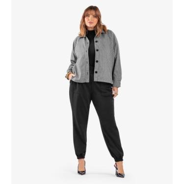 Imagem de Calça Feminina Jogger Piquet Plus Size Secret Glam Preto, Plus G2, Pre