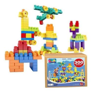 Imagem de Bloco Didatico Encaixar Monta E Desmonta 300pcs Dismat, Colorido