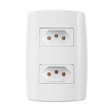 Imagem de Tomada Slim Ilumi Monobloco Dupla 2P+T 20A com Placa 4x2