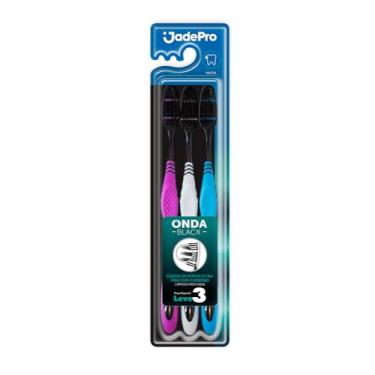 Imagem de Escova Dental Jadepro 832 Onda Black, Macia, Cart. 03 Unidades