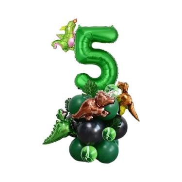 Imagem de Balões De Dinossauro Verde 25pcs Decoração De Festa De Aniversário Com