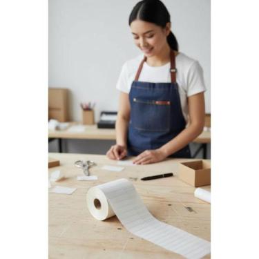 Imagem de Etiquetas Jóias 95x12mm Térmicas Alça Direita - Rolo 2100un - Congratu