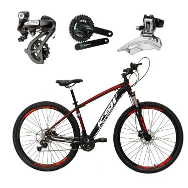 Imagem de  Bicicleta Aro 29 Ksw Xlt Câmbios Shimano Altus 24v K7 Alumínio Freios Hidráulicos Garfo Com Trava - Preto\Vermelho\Branco