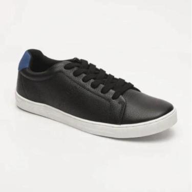 Imagem de Tênis Em Couro Com Recortes - Preto & Azul - Calvin Klein CM1OV43TE078-0967-Masculino
