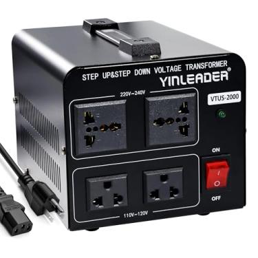 Imagem de Yinleader Transformador conversor de tensão de 2000 W (110 V para 220 V ou 220 V a 110...