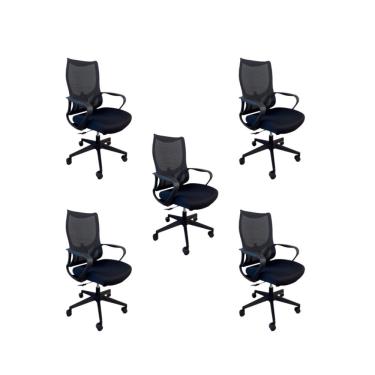 Imagem de Kit 5 Cadeiras De Escritório Presidente Oficial Verona Sem Apoio