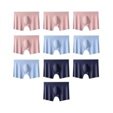Imagem de Cuecas Boxer Masculinas De Seda Gelada Para O Verão - Kit Com 10 Peças