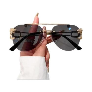 Imagem de Óculos De Sol Vintage Unissex Estilo Piloto Sem Armação Com Lentes Gra